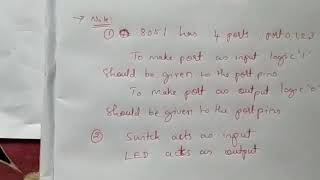 INTERFACING SWITCH AND LED TO IO PORTS