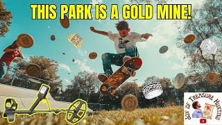 Live metal detecting hunt of skate park yields great finds again!