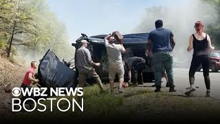Massachusetts Good Samaritans rush into action after I-495 crash
