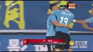 CSL2018 中超21轮 大连一方 4:3 山东鲁能 39岁周挺进球 中超最年长进球