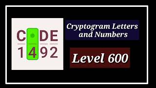 Cryptogram Level 600 Letters and Numbers