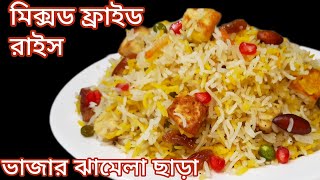 ভাজার ঝামেলা ছাড়াই  ঝরঝরে মিক্সড ফ্রাইড রাইস /Mixed Fried Rice Recipe