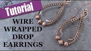 Wire Wrapped Drop Earrings