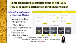 How to Request Saldo Conto Corrente e Giacenza Media Online for ISEE