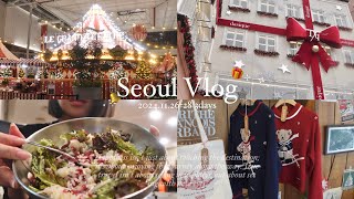 【韓国vlog】韓国で過ごすホリデーシーズンが最高すぎた🇰🇷🎄｜5つ星ホテル｜現代ソウル百貨店クリスマスマーケット｜韓国グルメ｜韓国カフェ｜渡韓美容