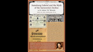 Samahang Gabriel and the Myth of the Sarsuwela's Decline by Dr. Isidora "Isi" Miranda
