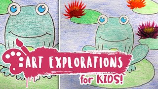 Kids Art Lesson Leaps and Lily Pads 🐸 Video Lesson 12 Spring Semester
