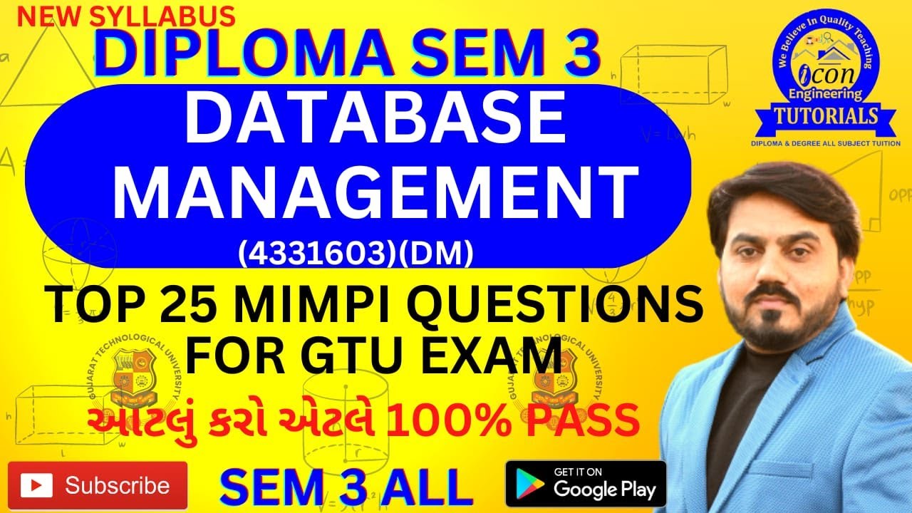 Database Management Dm 4331603 Top 25 Mimp For Gtu Exam Diploma