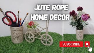 Easy Jute Rope cycle | jute flower vase |jute Rope home decor|DIY jute Rope craft ideas