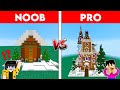 NOOB vs PRO: GINGERBREAD HOUSE  BUILD CHALLENGE | Minecraft (Tagalog)