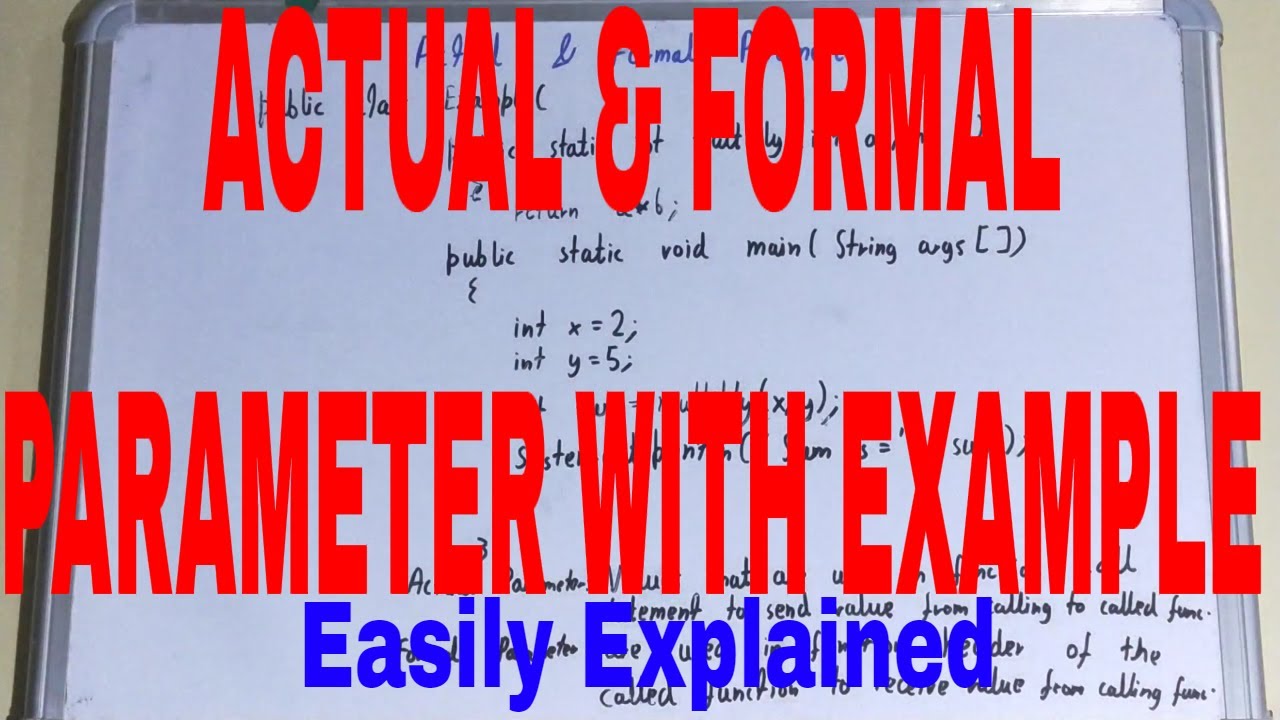 Actual Parameter And Formal Parameter|What Are Actual And Formal ...