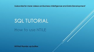 SQL Tutorial - How to use NTILE in SQL Server
