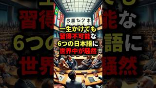 一生かけても習得不可能な6つの日本語に世界中が騒然… #海外の反応