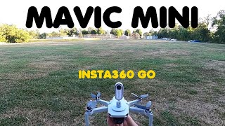 DJI Mavic Mini Drone with Insta360 Go Mounted on Top