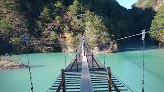 【風景と自然】2023年11月19日 寸又峡 紅葉 夢のつり橋 　November 18, 2023Shizuoka Sumata Gorge Dream Suspension Bridge