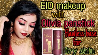 Eid/Bakrid makeup look with OLIVIA Panstick|Get Falwless base for DRY skin with OLIVIA panstick|