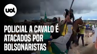 Invasão em Brasília: policial é atacado e derrubado de cavalo por criminosos