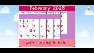 Starfall Calendar February 9, 2025