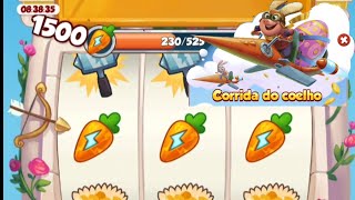 Novo Evento Coin master Corrida do Coelho 1500 cenorinhas X100 Muitos giros e prêmios