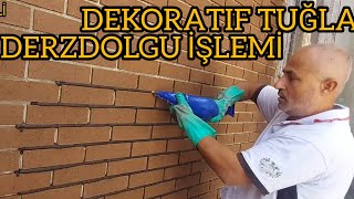 süs tugla 'dekoratif tuğla derz dolgu uygulamasi. decorative brick Grouting application