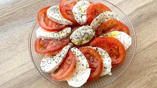 La salade tomate mozzarella🍅 simple et fraîche pour l’été  #recette #salad #recipe #food #fromage