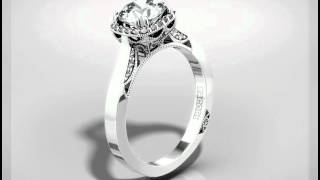 Tacori 2620RD : Tacori Engagement Ring w/ Pave Set Diamonds