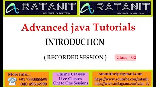 Advanced Java Tutorials || Introduction || by Mr.Ratan || class-02