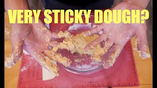 How to knead a sticky dough for bread