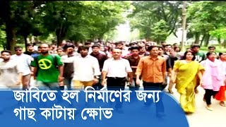 জাবিতে হল নির্মাণের জন্য গাছ কাটায় শিক্ষক-শিক্ষার্থীদের ক্ষোভ | JU Students-Teacher Strike | News