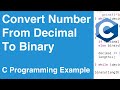 Convert Decimal Number To Binary Number | C Programming Example