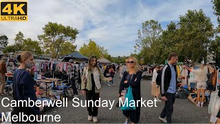 Walking Camberwell Sunday Market | Melbourne Australia | 4K UHD