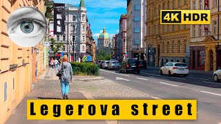 Czech Republic Prague 4k walk: Legerova street - Wenceslas square 🇨🇿 HDR ASMR