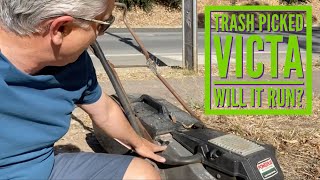 Trash Picked VICTA 2 Stroke Lawnmower - Will it Run?