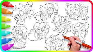 Coloring Pages MY LITTLE PONY - Chibi Pony / How to color My Little Pony. Easy Drawing Tutorial Art