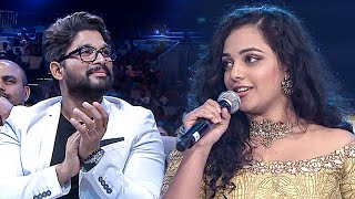 Allu Arjun Loving Nithya Menen’s Cute Speech At South Award Show