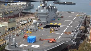 2022呉基地「DDH-184空母かが」 戦艦大和を建造したドックで軽空母化改修工事が始まる。