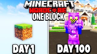 100 Days in ONE BLOCK SKYBLOCK in Hardcore Minecraft...