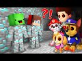 JJ and Mikey HIDE From Paw patrol EXE monsters in Minecraft Challenge - Maizen
