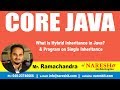 Core Java Tutorial | What is Hybrid inheritance in Java? & Program on single inheritance