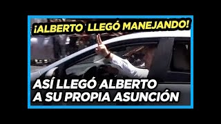 Alberto Fernández manejó a la asunción presidencial con la ventanilla baja y saludando