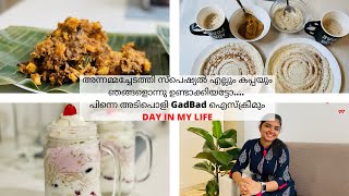 Day in my life | അന്നമ്മച്ചേടത്തി സ്പെഷ്യൽ എല്ലും കപ്പയും | ദോശയും ചമ്മന്തികളും| GadBad Ice cream