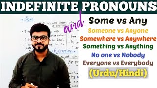 Some vs Any | Indefinite Pronouns | Someone vs Anyone | Something vs Anything| Somewhere vs Anywhere