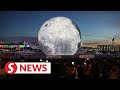 Hong Kong sets up giant inflatable moon to celebrate Mid-Autumn Festival