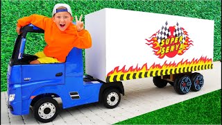 Senya and his Children's Truck. Funny videos for kids