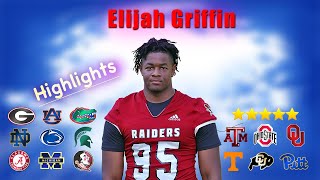 Elijah Griffin Highlights || 5 Star || The Next Jalen Carter