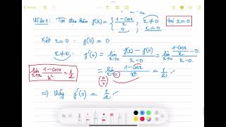 Toán 1 | Chương 3 | Đạo hàm bằng Định nghĩa - Đạo hàm hàm phân nhánh (#Derivative by definition)