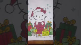 Hello Kitty Christmas Coloring Pages Free - link below #animalcolor #coloringforallages #hellokitty