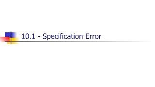 10.1 - Specification error