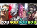 PUBG NEW STATE - 2GB vs 4GB vs 6GB vs 8GB RAM GAMEPLAY TEST