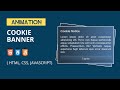 Cookie Banner html | Cookie Consent Banner | HTML, CSS & Javascript
